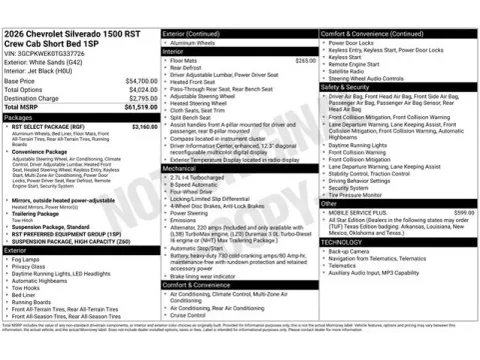 Photos of 2026 Chevrolet Silverado 1500 RST for sale in Tulsa, OK at Jim Norton T-Town Chevrolet