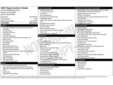 Another view of 2024 Toyota Corolla LE for sale in Tulsa, OK at Jim Norton T-Town Chevrolet