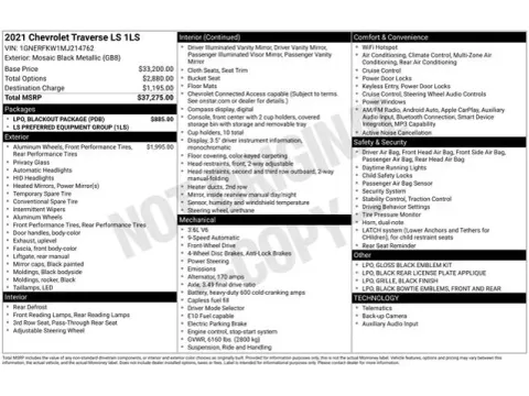 Another view of 2021 Chevrolet Traverse LS for sale in Tulsa, OK at Jim Norton T-Town Chevrolet
