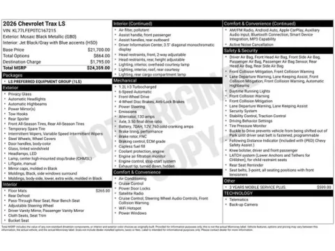 Photos of 2026 Chevrolet Trax LS for sale in Tulsa, OK at Jim Norton T-Town Chevrolet