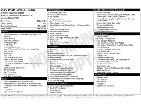 Another view of 2025 Toyota Corolla LE for sale in Tulsa, OK at Jim Norton T-Town Chevrolet