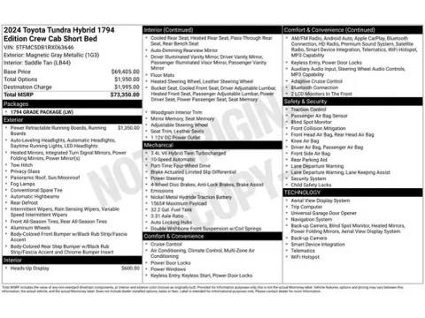Another view of 2024 Toyota Tundra Hybrid 1794 Edition for sale in Tulsa, OK at Jim Norton T-Town Chevrolet