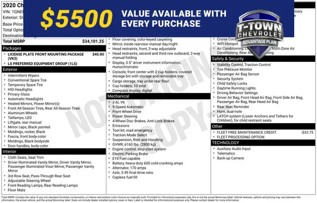 Silver 2020 Chevrolet Traverse LS for sale in Tulsa, OK