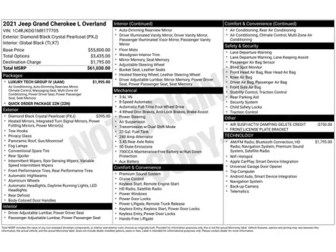Another view of 2021 Jeep Grand Cherokee L Overland for sale in Tulsa, OK at Jim Norton T-Town Chevrolet