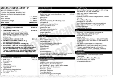 Photos of 2026 Chevrolet Tahoe RST for sale in Tulsa, OK at Jim Norton T-Town Chevrolet