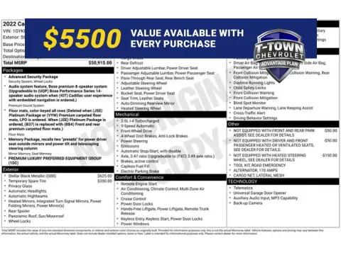 Black 2022 Cadillac XT5 Premium Luxury for sale in Tulsa, OK