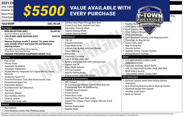 White 2021 Chevrolet Traverse Premier for sale in Tulsa, OK