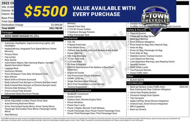 White 2022 Chrysler Pacifica Touring L for sale in Tulsa, OK
