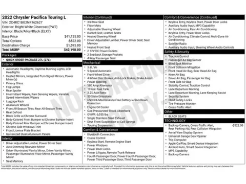 Another view of 2022 Chrysler Pacifica Touring L for sale in Tulsa, OK at Jim Norton T-Town Chevrolet
