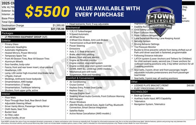 White 2025 Chevrolet TrailBlazer LT for sale in Tulsa, OK