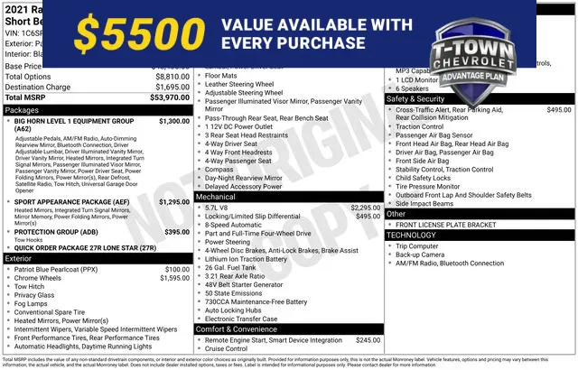 Blue 2021 Ram 1500 Big Horn/Lone Star for sale in Tulsa, OK