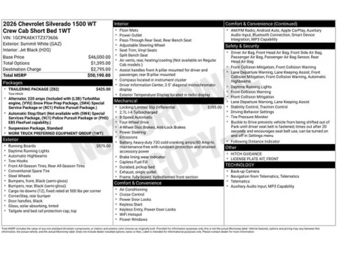 Photos of 2026 Chevrolet Silverado 1500 WT for sale in Tulsa, OK at Jim Norton T-Town Chevrolet