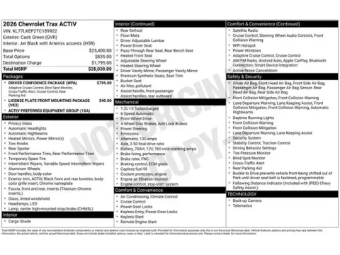 Photos of 2026 Chevrolet Trax ACTIV for sale in Tulsa, OK at Jim Norton T-Town Chevrolet