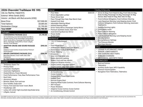 Photos of 2026 Chevrolet TrailBlazer RS for sale in Tulsa, OK at Jim Norton T-Town Chevrolet