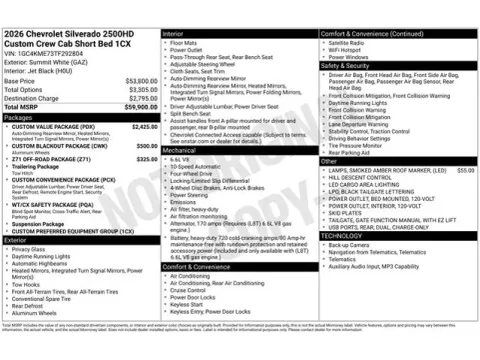 Photos of 2026 Chevrolet Silverado 2500HD Custom for sale in Tulsa, OK at Jim Norton T-Town Chevrolet