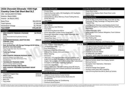 Photos of 2026 Chevrolet Silverado 1500 High Country for sale in Tulsa, OK at Jim Norton T-Town Chevrolet