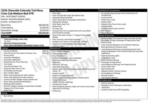 Photos of 2026 Chevrolet Colorado Trail Boss for sale in Tulsa, OK at Jim Norton T-Town Chevrolet
