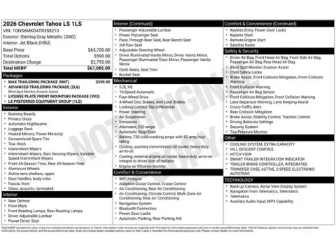 Photos of 2026 Chevrolet Tahoe LS for sale in Tulsa, OK at Jim Norton T-Town Chevrolet