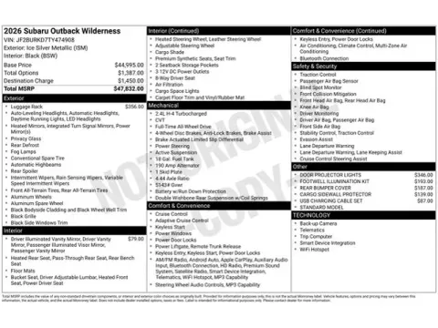 Another view of 2026 Subaru Outback Wilderness for sale in Tulsa, OK at Jim Norton T-Town Chevrolet
