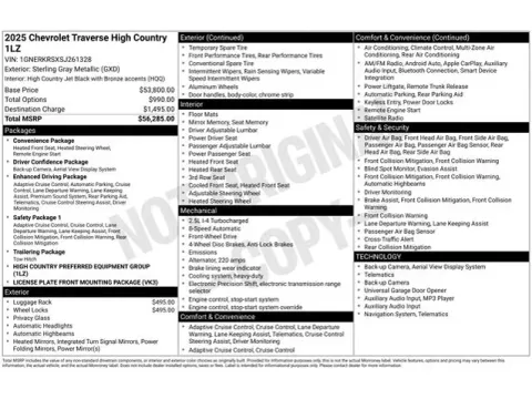 Photos of 2025 Chevrolet Traverse High Country for sale in Tulsa, OK at Jim Norton T-Town Chevrolet