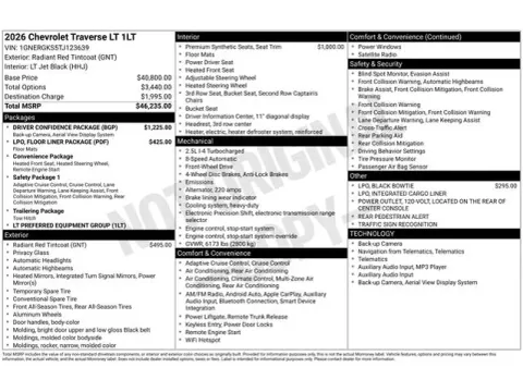 Photos of 2026 Chevrolet Traverse LT for sale in Tulsa, OK at Jim Norton T-Town Chevrolet