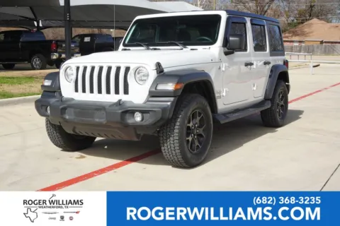 White 2020 Jeep Wrangler Unlimited Sport S for sale in Weatherford, TX