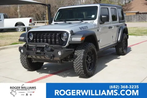 Silver 2024 Jeep Wrangler Willys for sale in Weatherford, TX