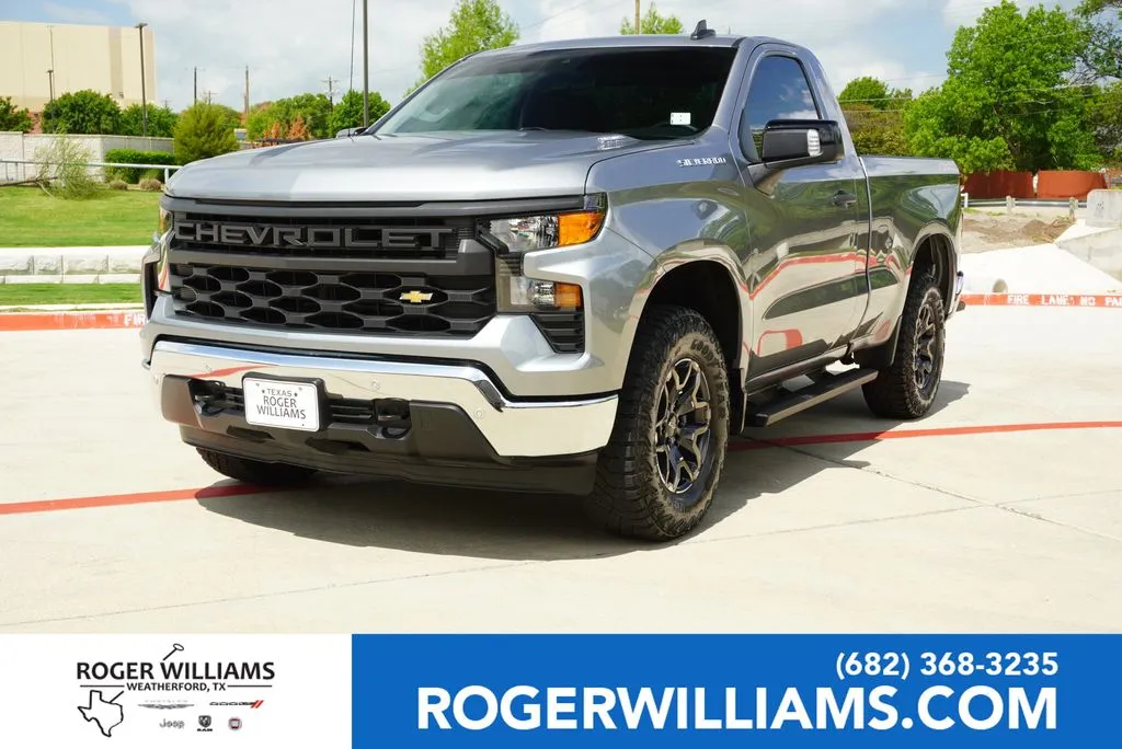 Gray 2025 Chevrolet Silverado 1500 WT for sale in Weatherford, TX