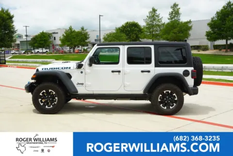 White 2025 Jeep Wrangler 4xe Rubicon for sale in Weatherford, TX