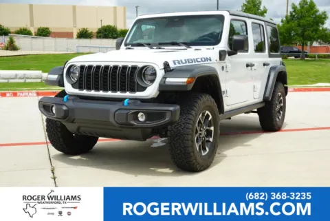 White 2025 Jeep Wrangler 4xe Rubicon for sale in Weatherford, TX