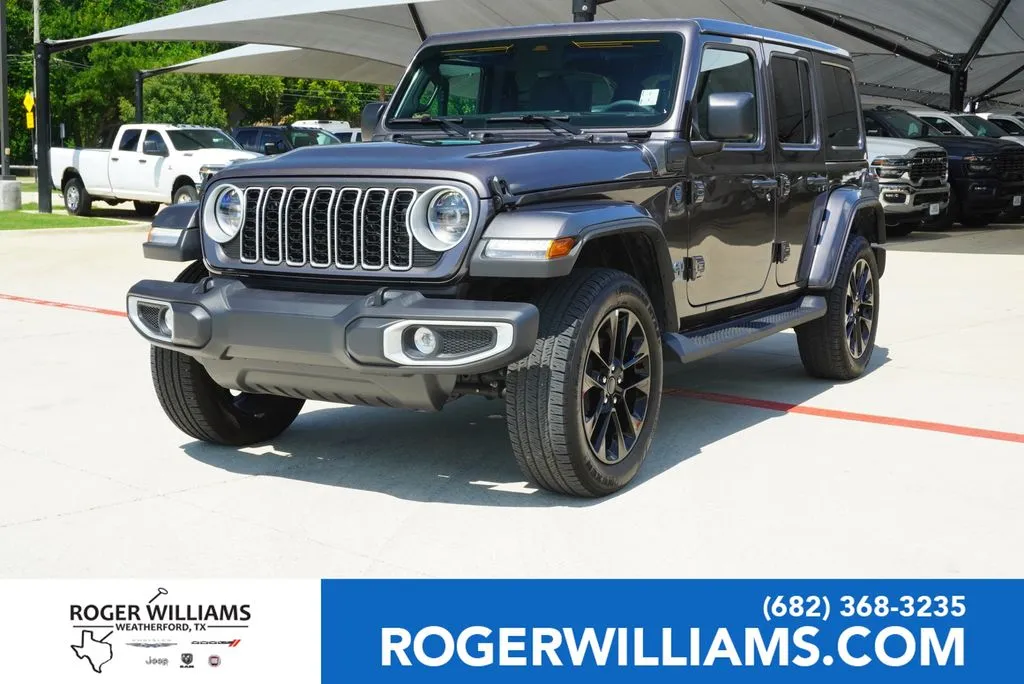 Gray 2025 Jeep Wrangler 4xe Sahara for sale in Weatherford, TX