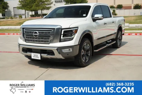 White 2023 Nissan Titan Platinum Reserve for sale in Weatherford, TX