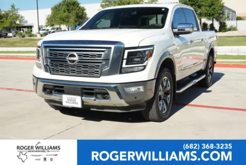 White 2023 Nissan Titan Platinum Reserve for sale in Weatherford, TX