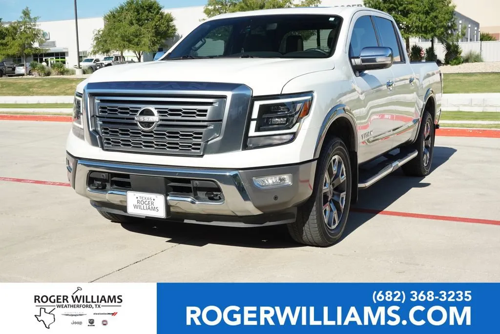 White 2023 Nissan Titan Platinum Reserve for sale in Weatherford, TX