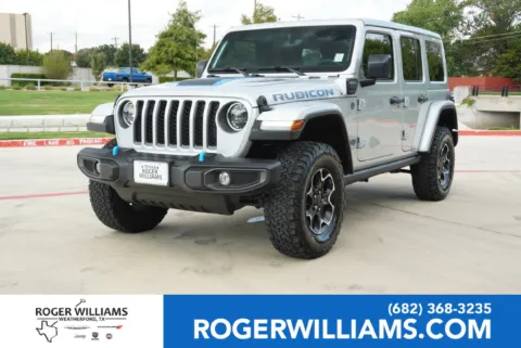 Silver 2023 Jeep Wrangler Rubicon 4xe for sale in Weatherford, TX