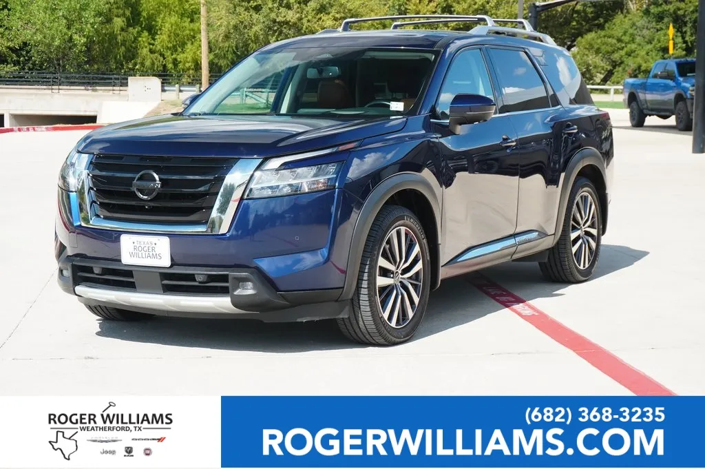 Blue 2022 Nissan Pathfinder Platinum for sale in Weatherford, TX