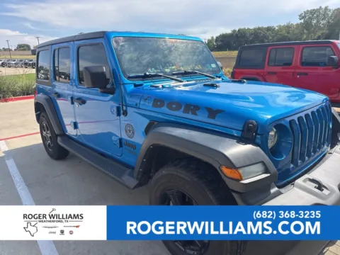 Blue 2021 Jeep Wrangler Unlimited Sport S for sale in Weatherford, TX