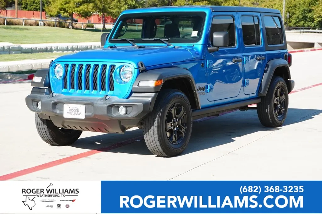 Blue 2021 Jeep Wrangler Unlimited Sport S for sale in Weatherford, TX