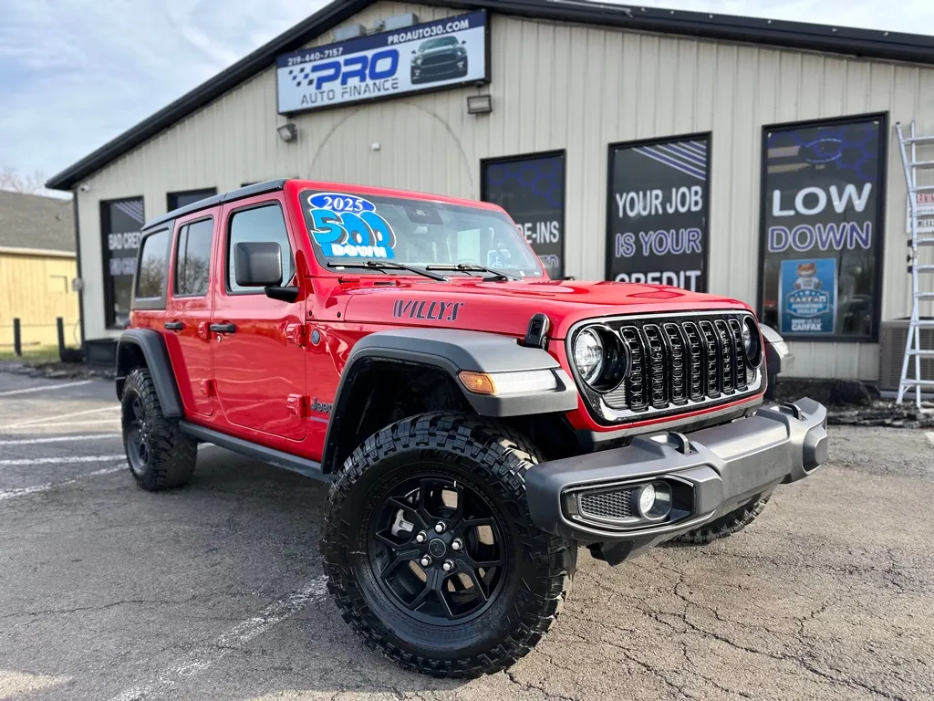 Red 2025 JEEP WRANGLER WILLYS 4XE for sale in Crown Point, IN