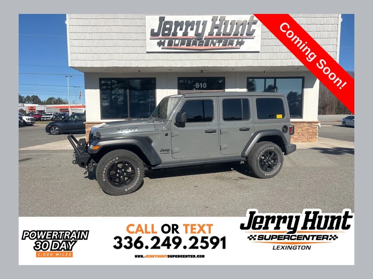 Gray 2021 Jeep Wrangler Unlimited Willys for sale in Lexington, NC