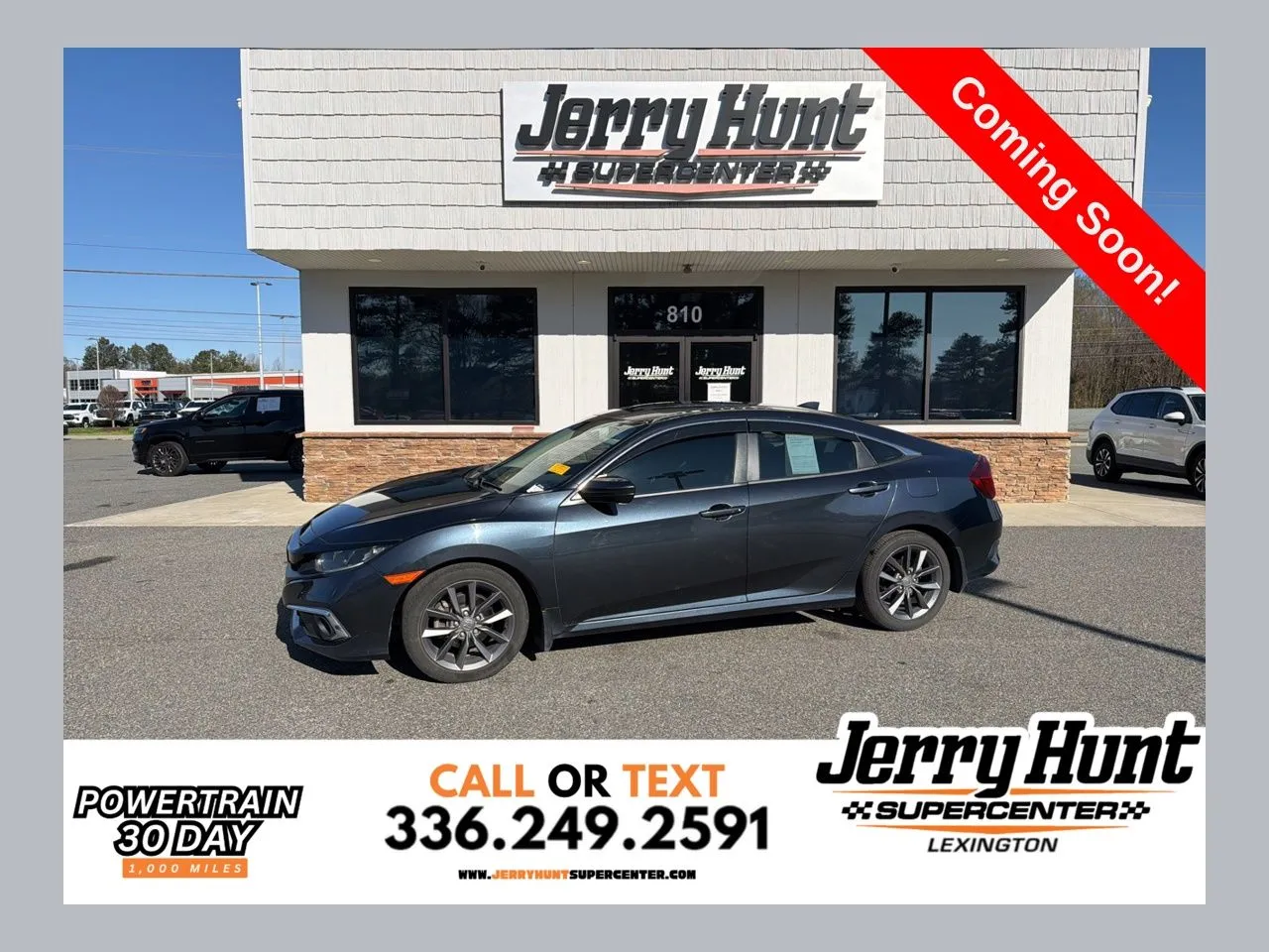 Blue 2019 Honda Civic EX-L for sale in Lexington, NC