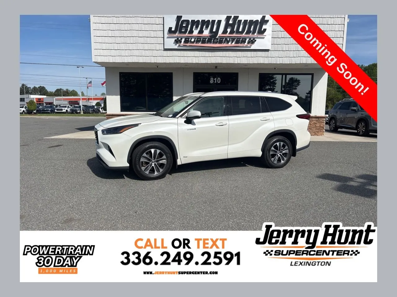 White 2021 Toyota Highlander Hybrid XLE for sale in Lexington, NC
