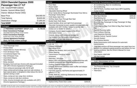 More photos of 2024 Chevrolet Express 3500 LT at Jerry Hunt Supercenter - Lexington, NC