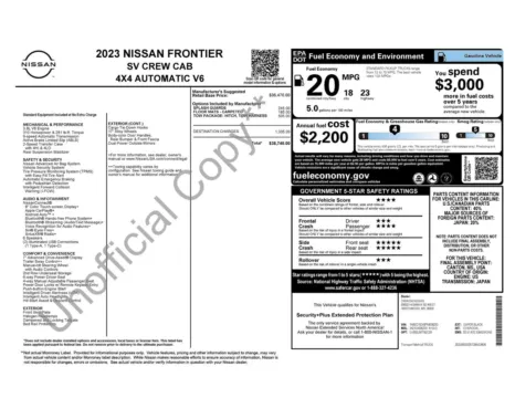 More photos of 2023 Nissan Frontier SV at Jerry Hunt Supercenter - Lexington, NC