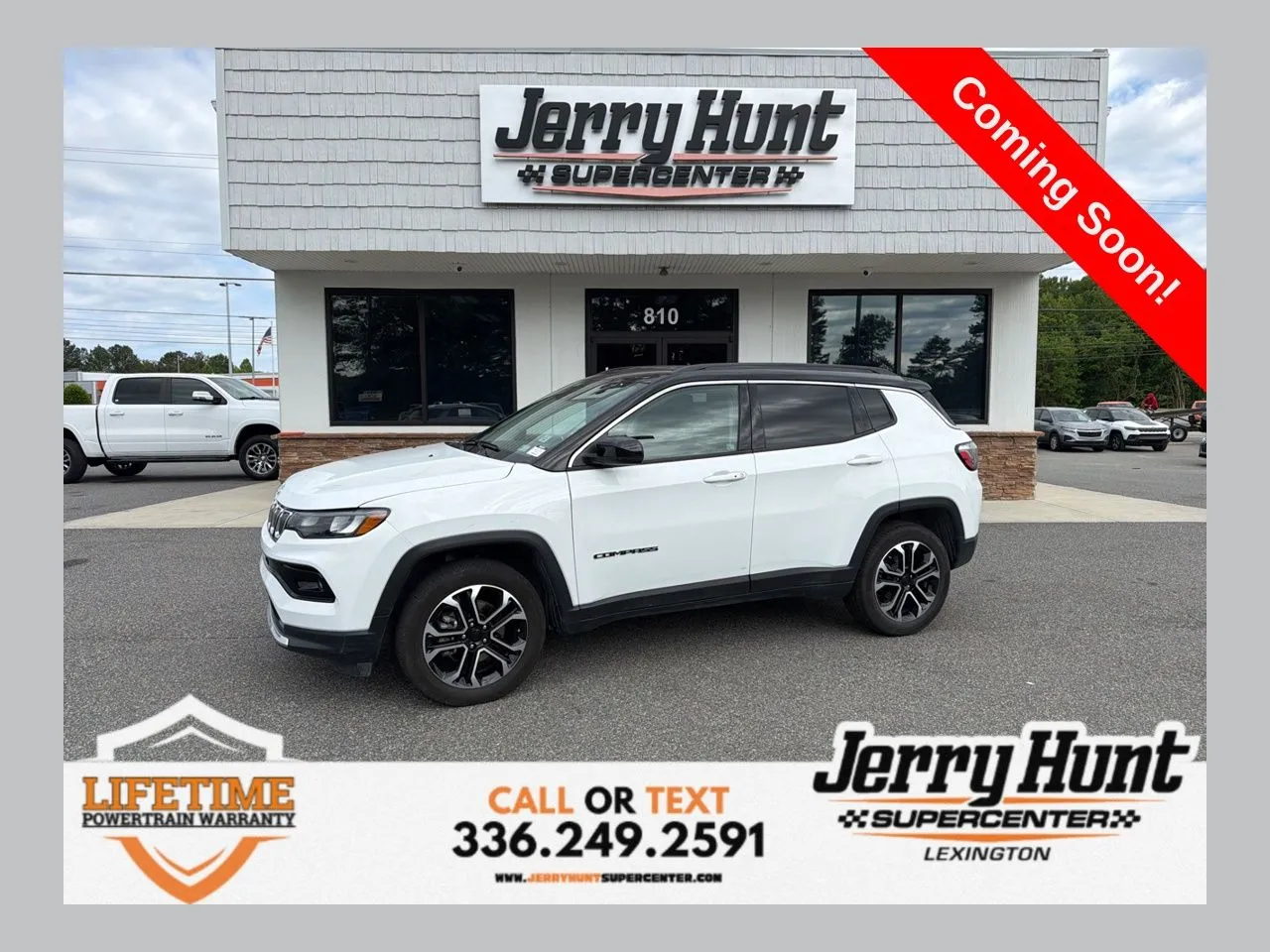 White 2022 Jeep Compass Limited for sale in Lexington, NC