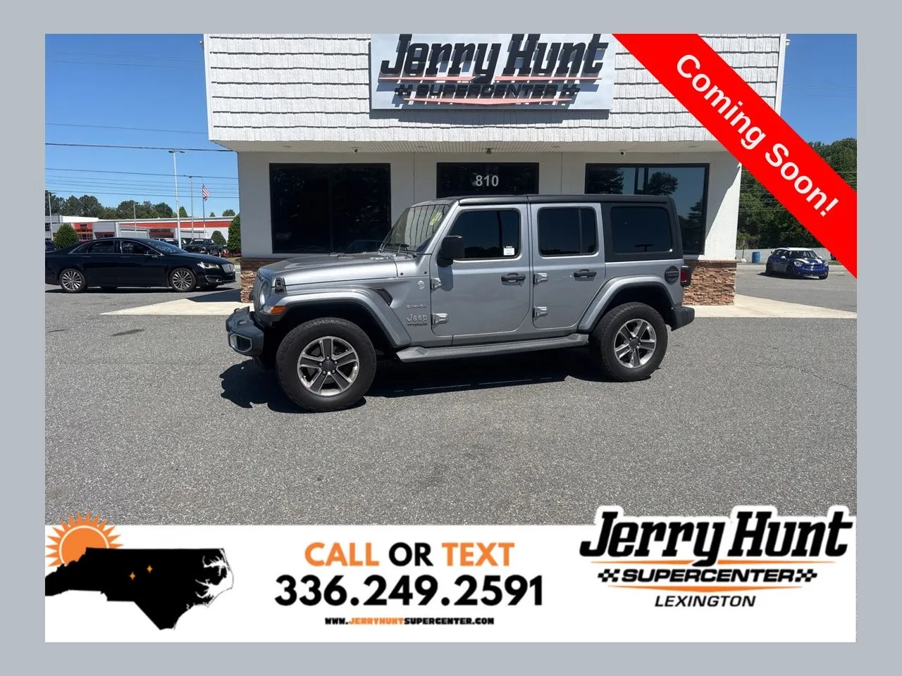 Silver 2019 Jeep Wrangler Unlimited Sahara for sale in Lexington, NC