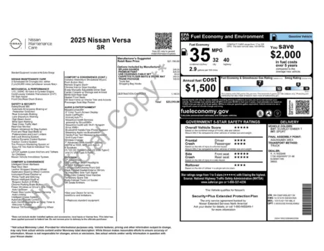 More photos of 2025 Nissan Versa 1.6 SR at Jerry Hunt Supercenter - Lexington, NC