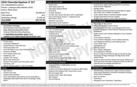 More photos of 2026 Chevrolet Equinox LT at Jerry Hunt Supercenter - Lexington, NC