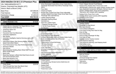 More photos of 2024 Mazda CX-50 2.5 S Premium Plus Package at Jerry Hunt Supercenter - Lexington, NC