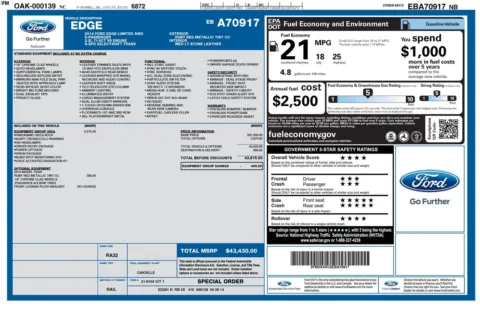 Another view of 2014 Ford Edge Limited for sale in Lexington, NC at Jerry Hunt Supercenter - Lexington